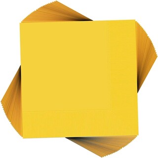 Foto 1 | Servilletas Amscan Big Party Pack Luncheon, 33 X 33 Cm, 125 Unidades, Color Amarillo - Venta Internacional.