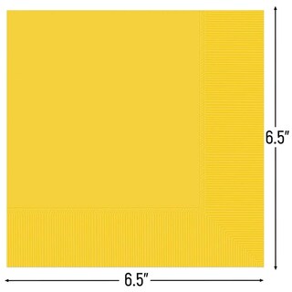 Foto 2 | Servilletas Amscan Big Party Pack Luncheon, 33 X 33 Cm, 125 Unidades, Color Amarillo - Venta Internacional.