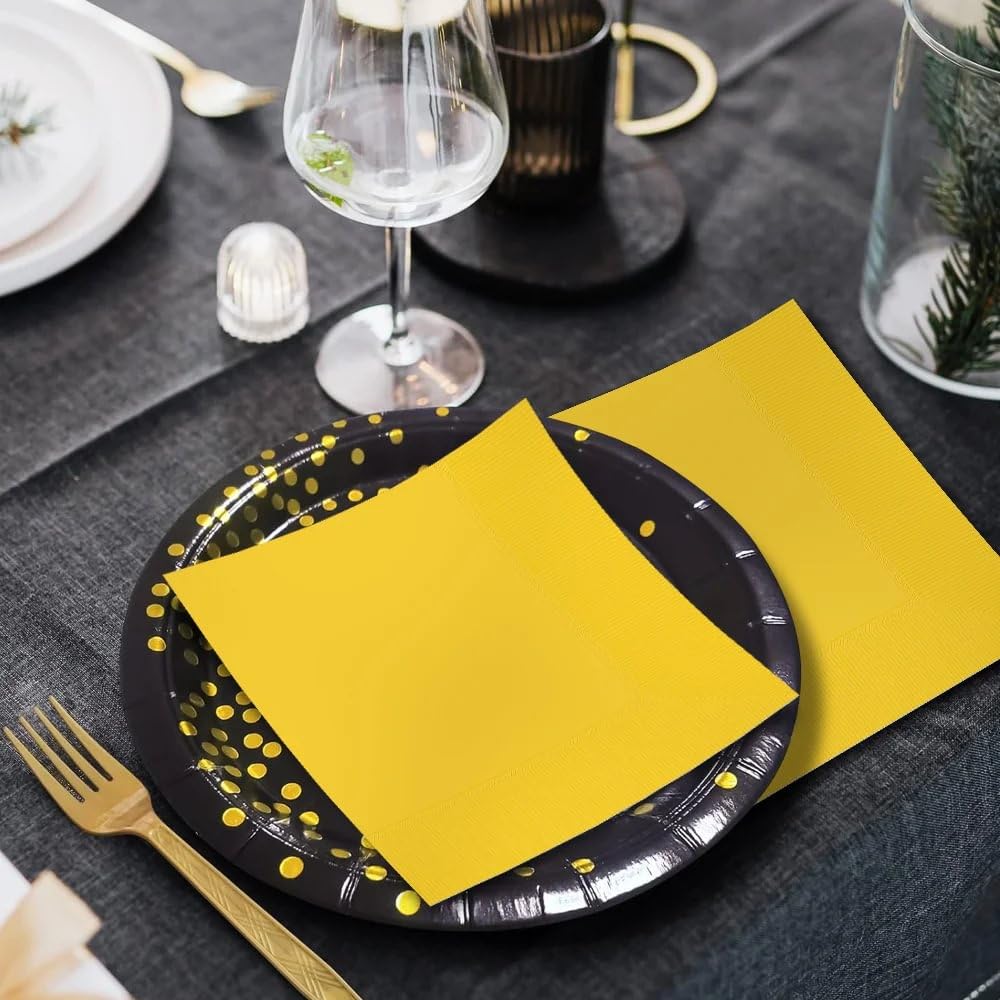 Foto 4 pulgar | Servilletas Amscan Big Party Pack Luncheon, 33 X 33 Cm, 125 Unidades, Color Amarillo - Venta Internacional.