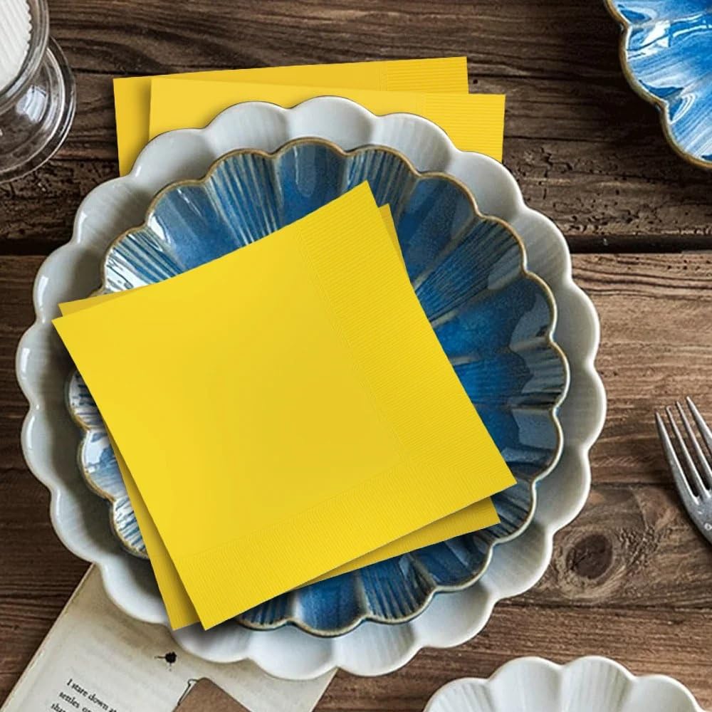 Foto 5 pulgar | Servilletas Amscan Big Party Pack Luncheon, 33 X 33 Cm, 125 Unidades, Color Amarillo - Venta Internacional.