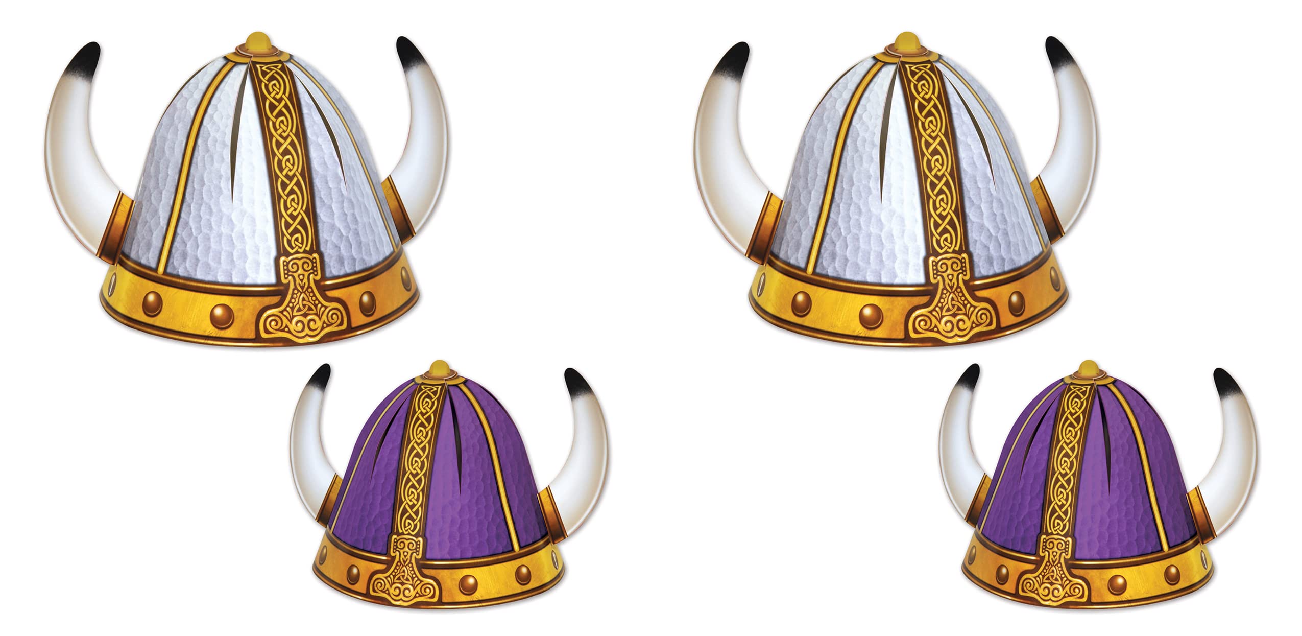 Foto 2 pulgar | Papel Estampado Brillante Party Viking Helmets Beistle, Paquete De 4 - Venta Internacional.