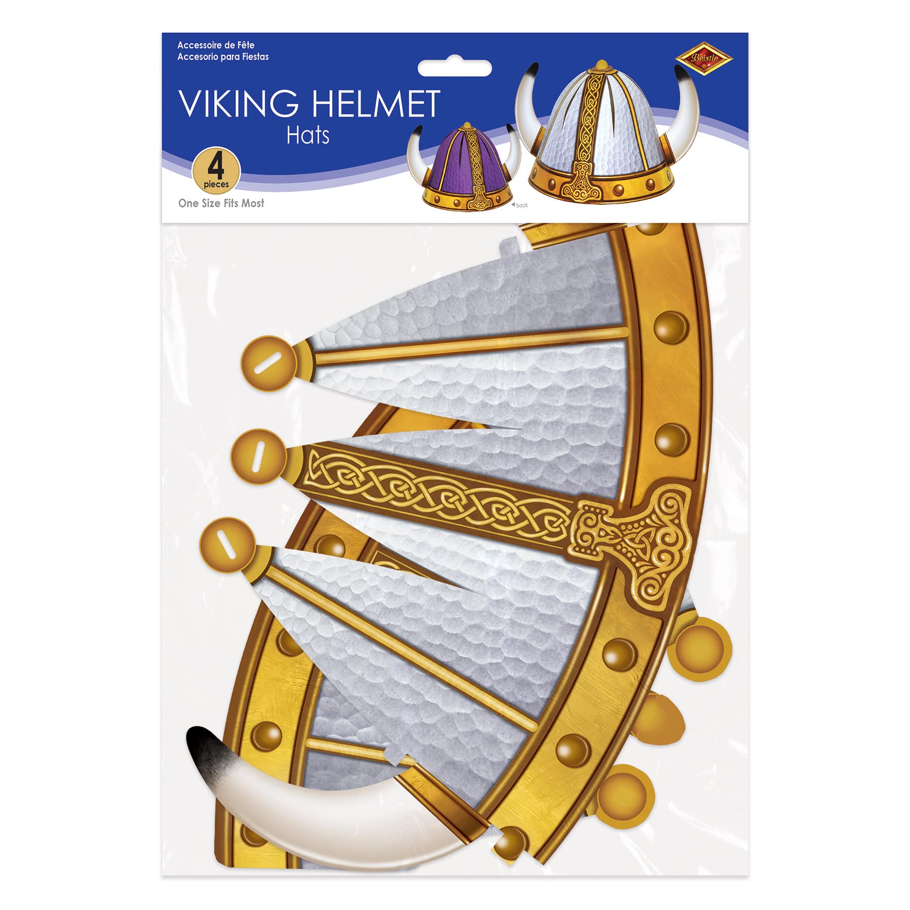 Foto 6 pulgar | Papel Estampado Brillante Party Viking Helmets Beistle, Paquete De 4 - Venta Internacional.