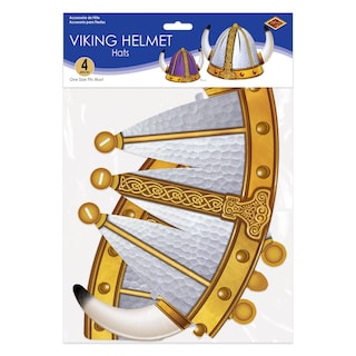 Foto 5 | Papel Estampado Brillante Party Viking Helmets Beistle, Paquete De 4 - Venta Internacional.