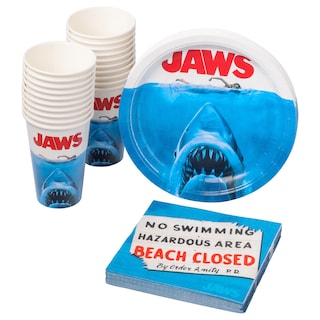 Foto 1 | Juego De Artículos De Fiesta Silver Buffalo Jaws, Paquete De 60 Con Platos, Servilletas Y Tazas - Venta Internacional.