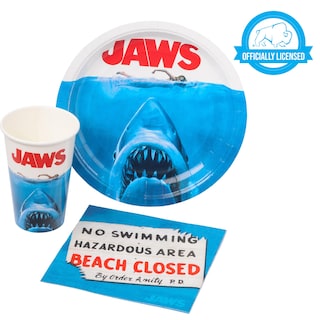 Foto 3 | Juego De Artículos De Fiesta Silver Buffalo Jaws, Paquete De 60 Con Platos, Servilletas Y Tazas - Venta Internacional.