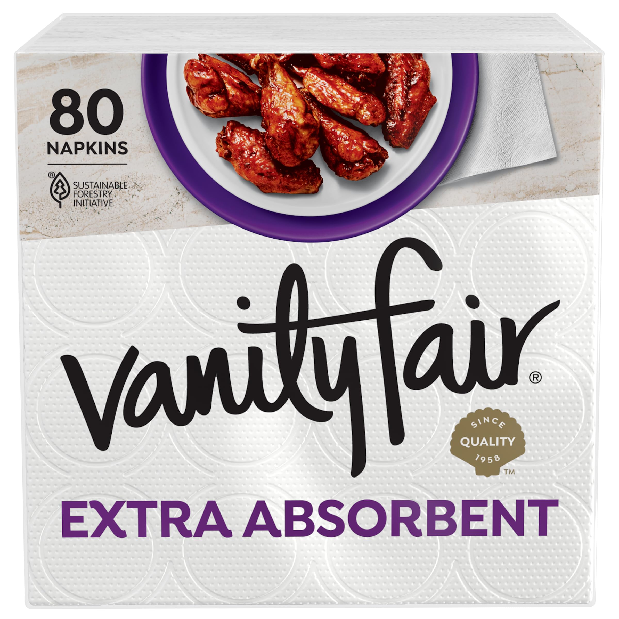 Servilletas De Papel Vanity Fair, Extra Absorbentes, 80 Unidades - Venta Internacional.