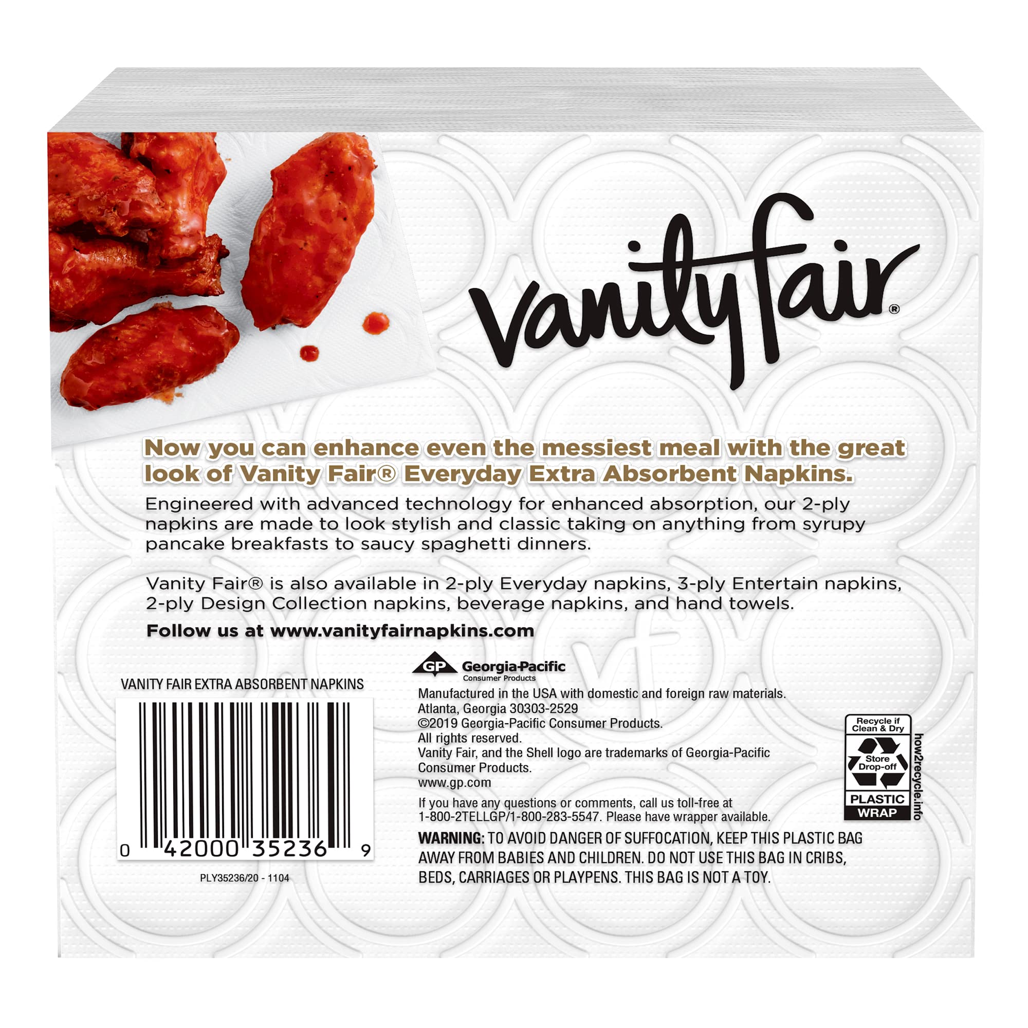 Foto 8 pulgar | Servilleta De Papel Vanity Fair Extra Absorbente 640 Dinner, 13 X 12,7 Cm - Venta Internacional.