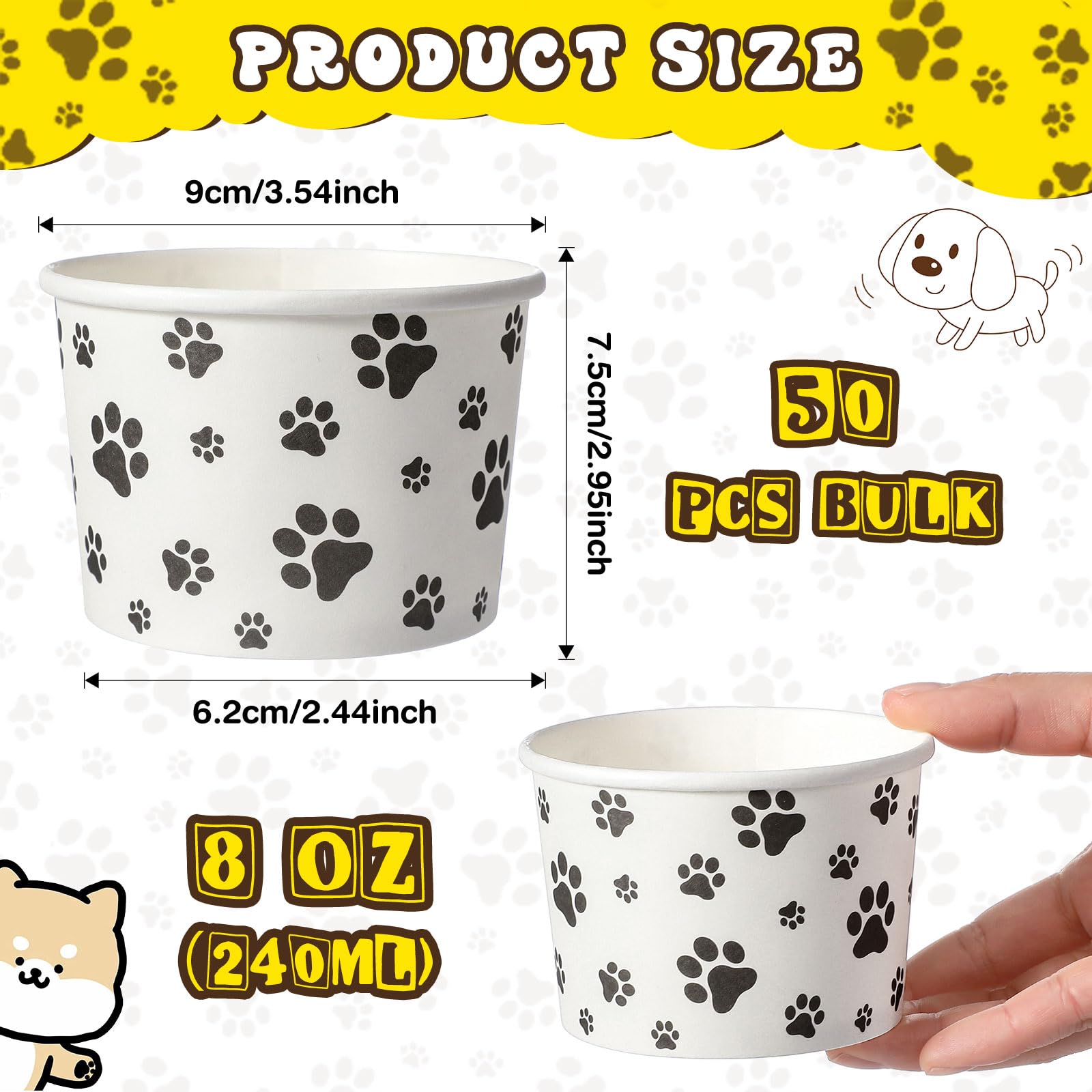 Foto 2 | Vasos para Helado Estampado Patelai 240 Ml 50 Unidades - Venta Internacional