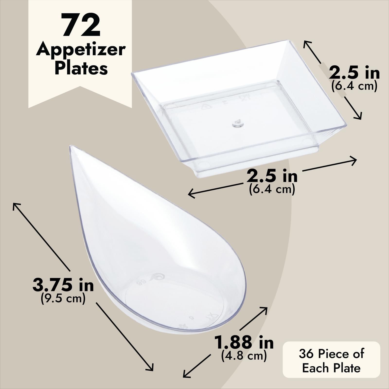 Foto 5 pulgar | Platos para Aperitivos Juvale 72 Piezas-Venta Internacional