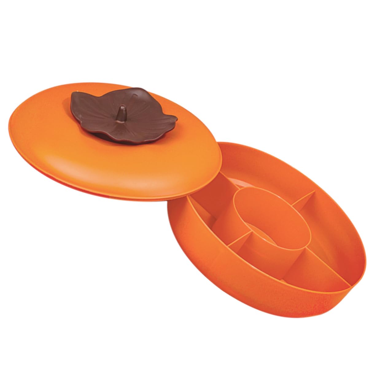 Foto 2 pulgar | Bandeja Para Servir Aperitivos Feltechelectr Dividida Con Tapa Naranja Pp - Venta Internacional.