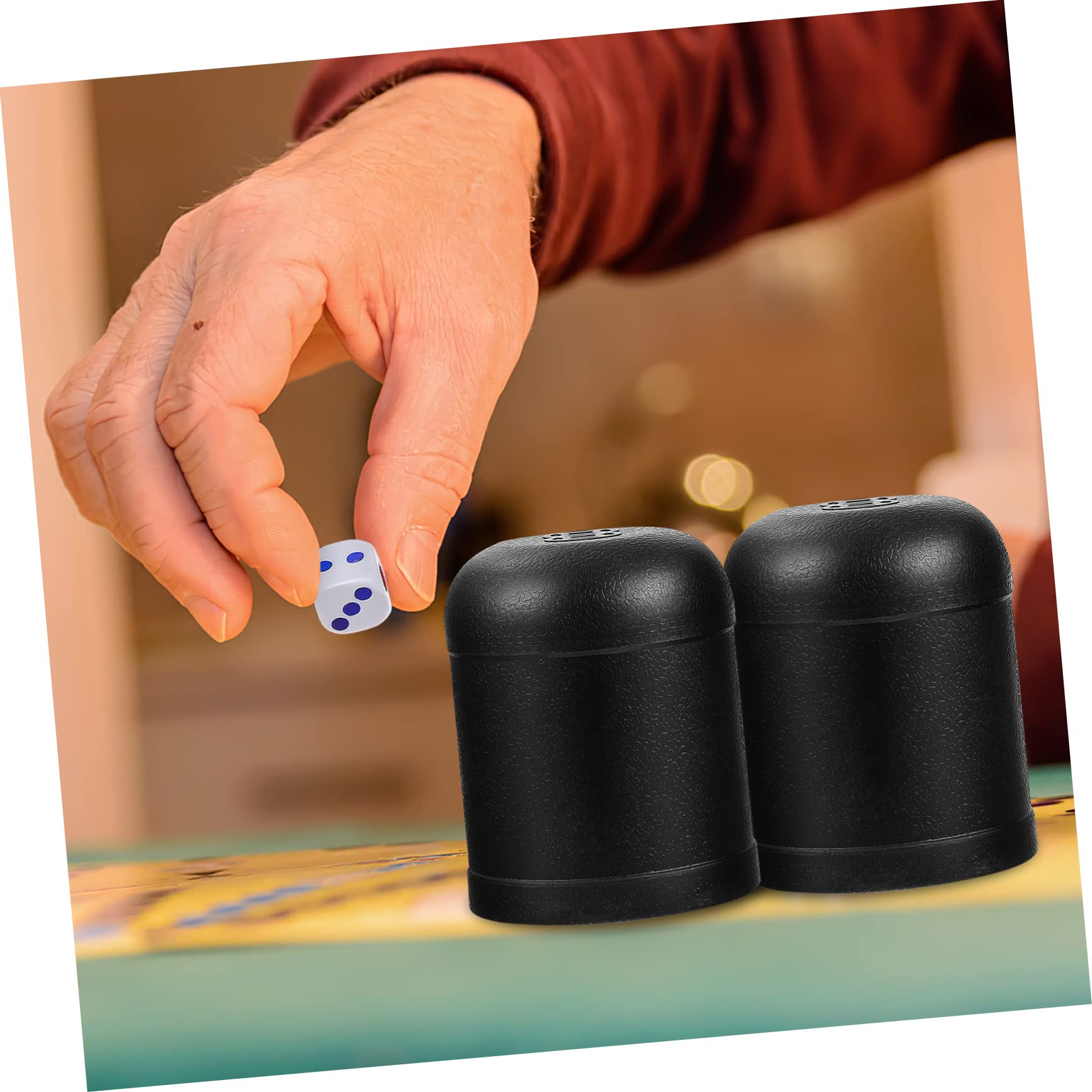 Foto 4 pulgar | Juego De Tazas Para Dados Feltechelectr, 5 Juegos Con 25 Dados De Plástico Negro - Venta Internacional.