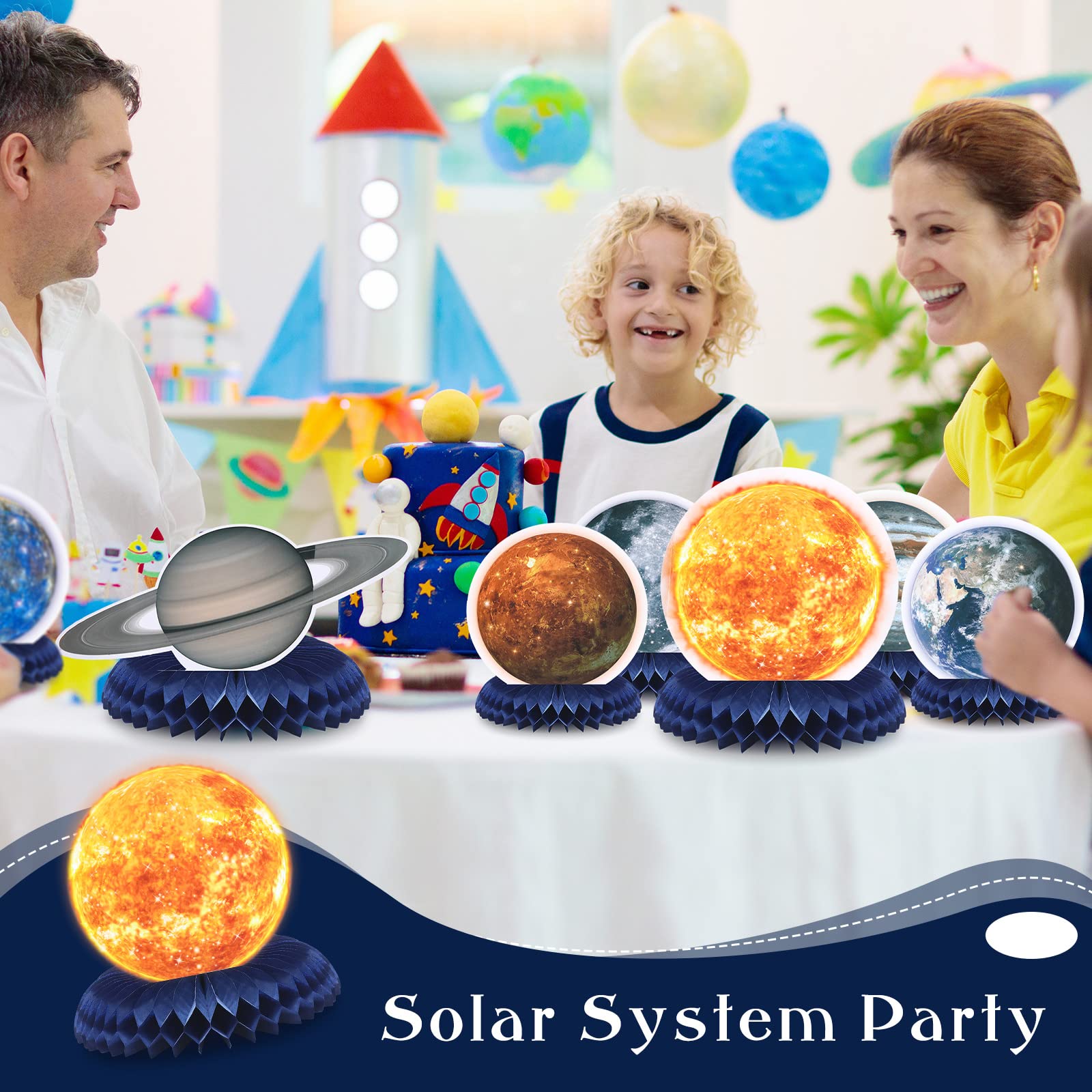 Foto 3 | Suministros Para Fiestas, Tema Del Sistema Solar Espacial Eersida X10 - Venta Internacional.