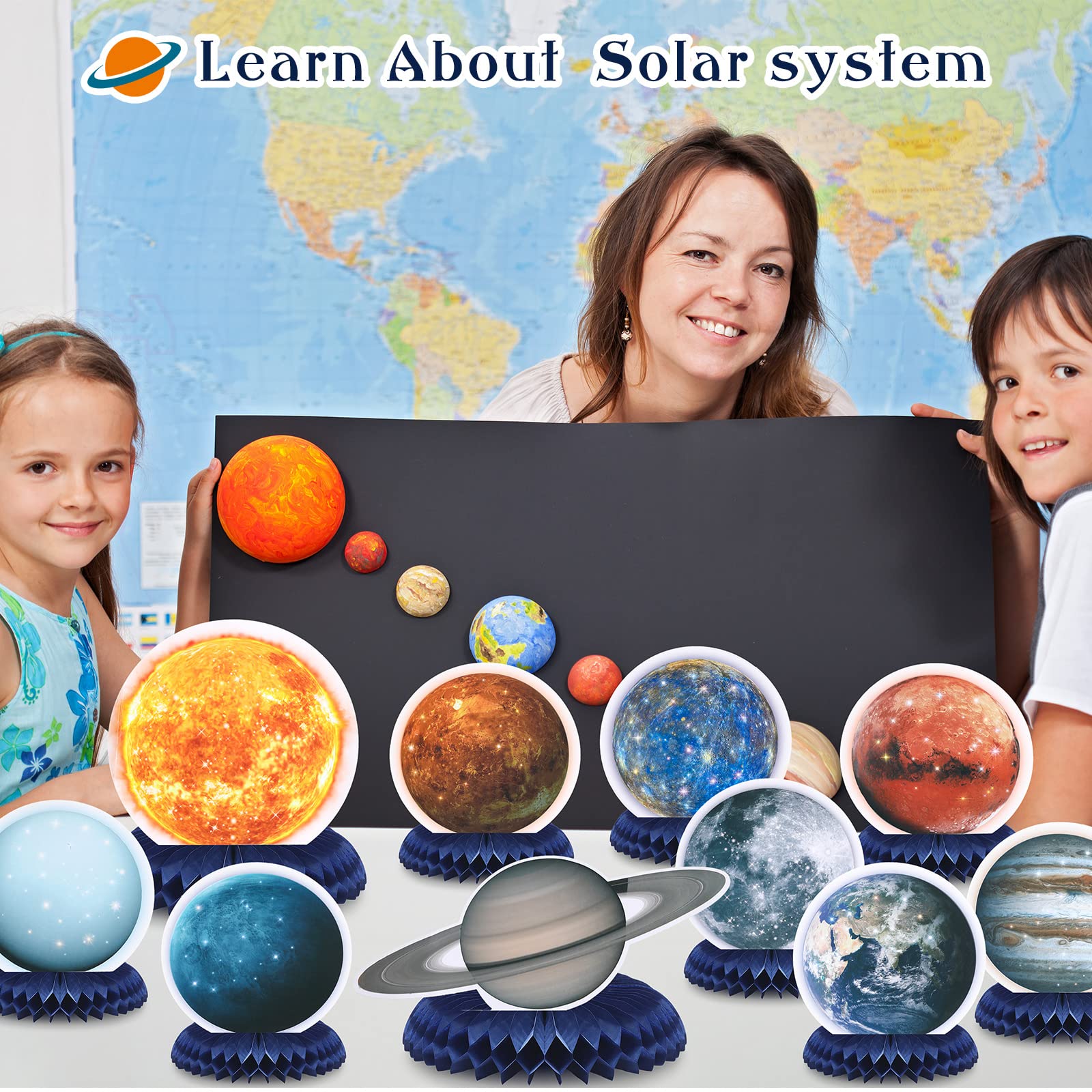 Foto 5 pulgar | Suministros Para Fiestas, Tema Del Sistema Solar Espacial Eersida X10 - Venta Internacional.