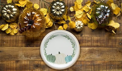Foto 5 | Platos Llanos American Greetings Pumpkin, 23 Cm, 36 Unidades - Venta Internacional.