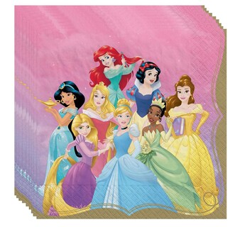 Foto 3 | Paquete De Artículos Para Fiestas, 32 Servilletas Para Cumpleaños De Princesas De Disney - Venta Internacional.