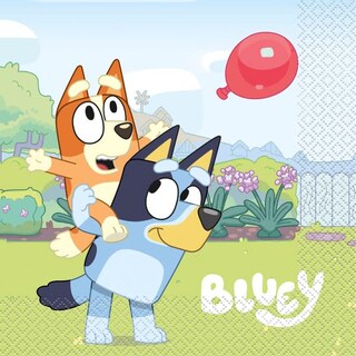 Foto 2 | Paquete De Artículos De Fiesta Bluey Dog Birthday Con 32 Servilletas - Venta Internacional.