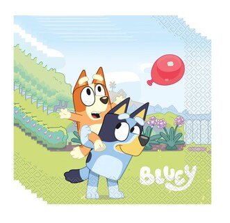 Foto 3 | Paquete De Artículos De Fiesta Bluey Dog Birthday Con 32 Servilletas - Venta Internacional.