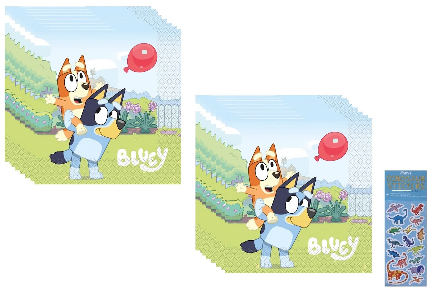 Foto 6 pulgar | Paquete De Artículos De Fiesta Bluey Dog Birthday Con 32 Servilletas - Venta Internacional.
