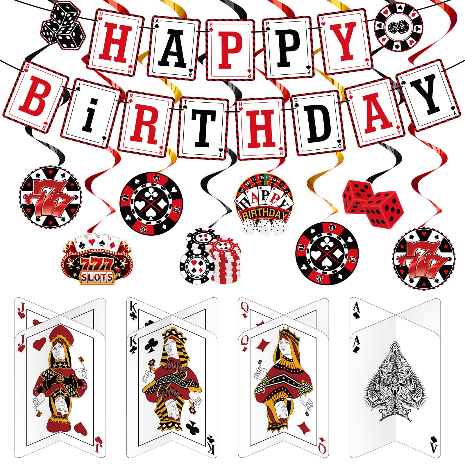 Foto 1 | Decoraciones De Fiesta Con Tema De Póker Outus Casino, 17 Piezas - Venta Internacional.