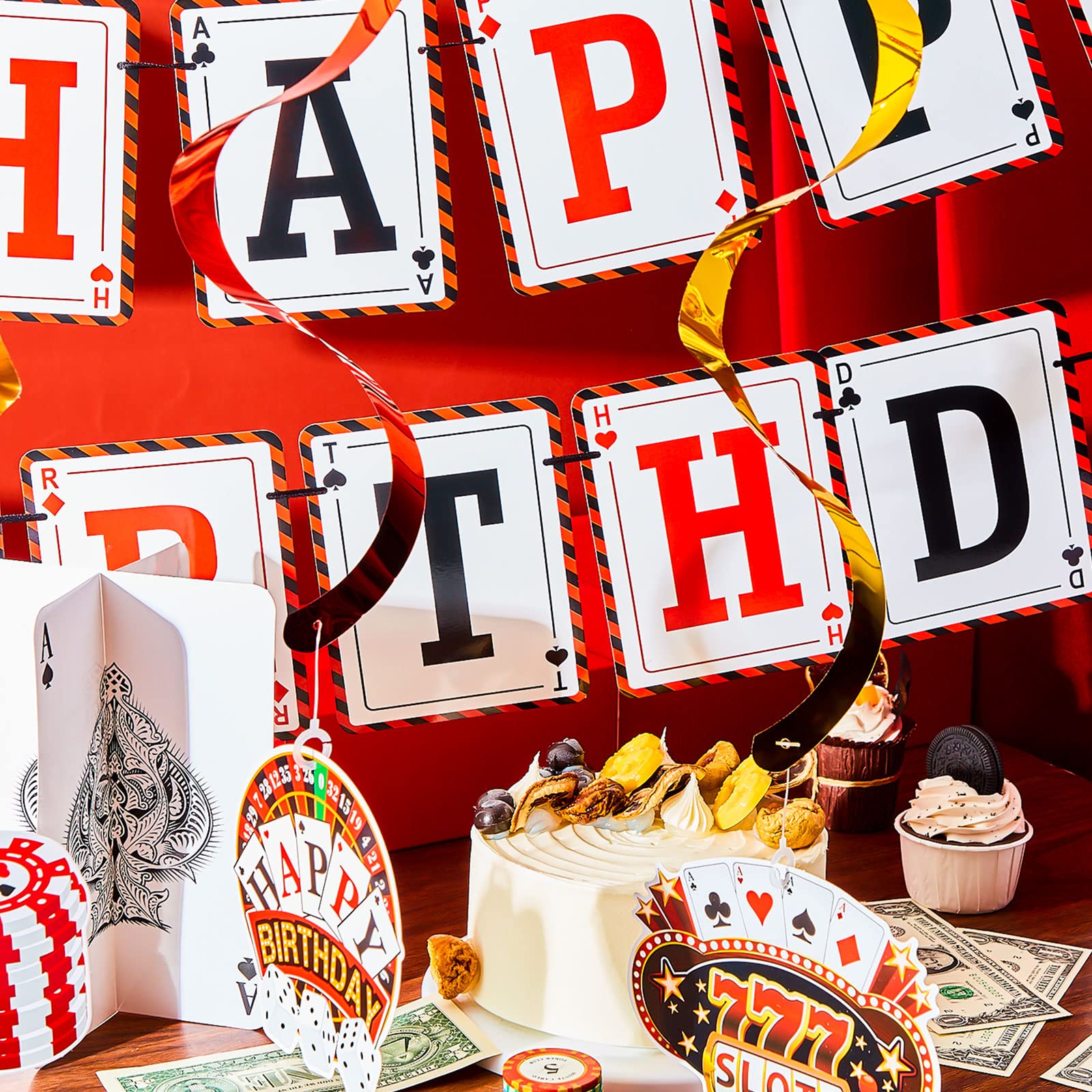 Foto 4 | Decoraciones De Fiesta Con Tema De Póker Outus Casino, 17 Piezas - Venta Internacional.