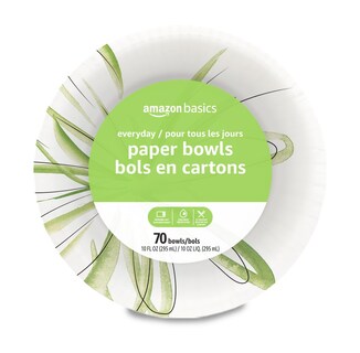Foto 1 | Cuencos De Papel Amazon Basics Desechables De 300 Ml, 70 Unidades, Blancos - Venta Internacional.