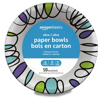 Foto 1 | Cuencos De Papel Amazon Basics Ultra, 590 Ml, Desechables, 50 Unidades - Venta Internacional.