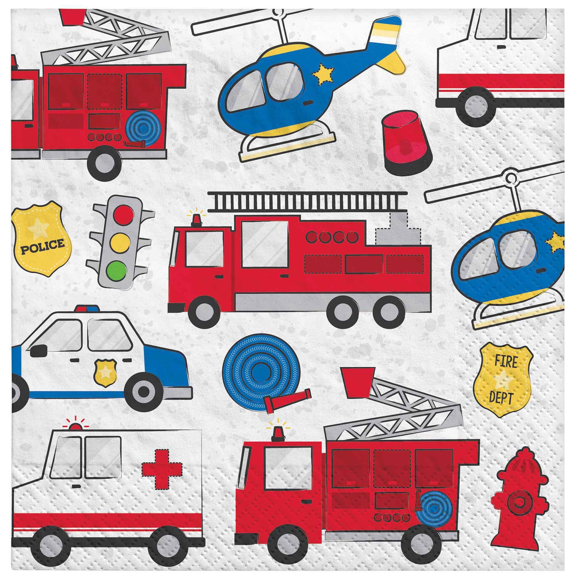 Foto 1 | Servilletas De Almuerzo Amscan First Responders, Paquete De 16 Unidades, 6.5 X 6.5 Pulgadas - Venta Internacional.