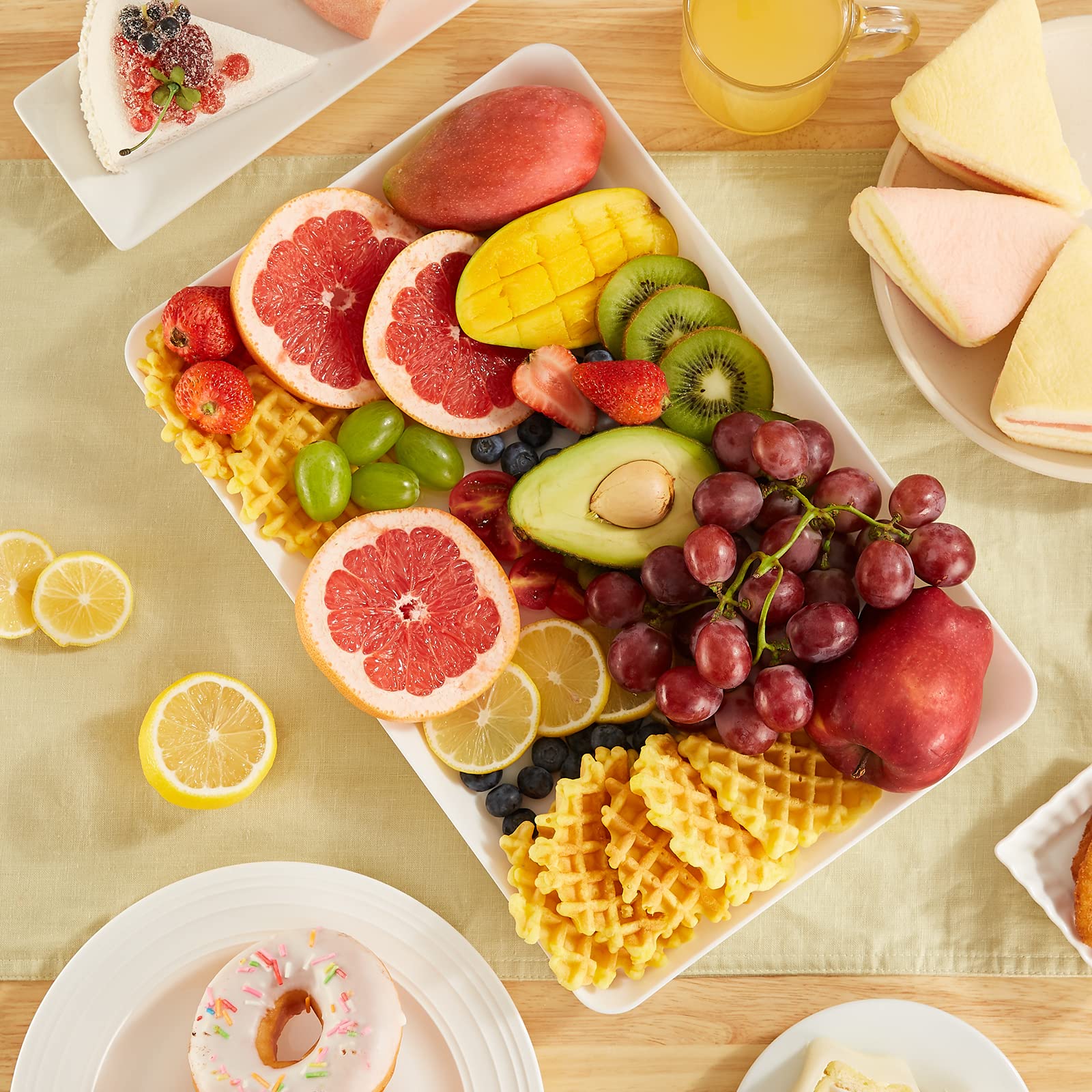 Foto 7 | Bandeja Para Servir Lifewit De Plástico, 3 Unidades, Blanca, Para Fiestas, 38 X 25 Cm - Venta Internacional.