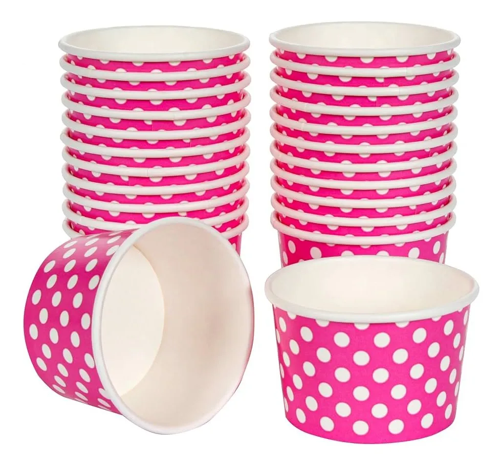 Foto 3 pulgar | 50pz Vaso Helado Postre Cupcake Desechable 150ml Aleissi 701404 Rosa Puntos
