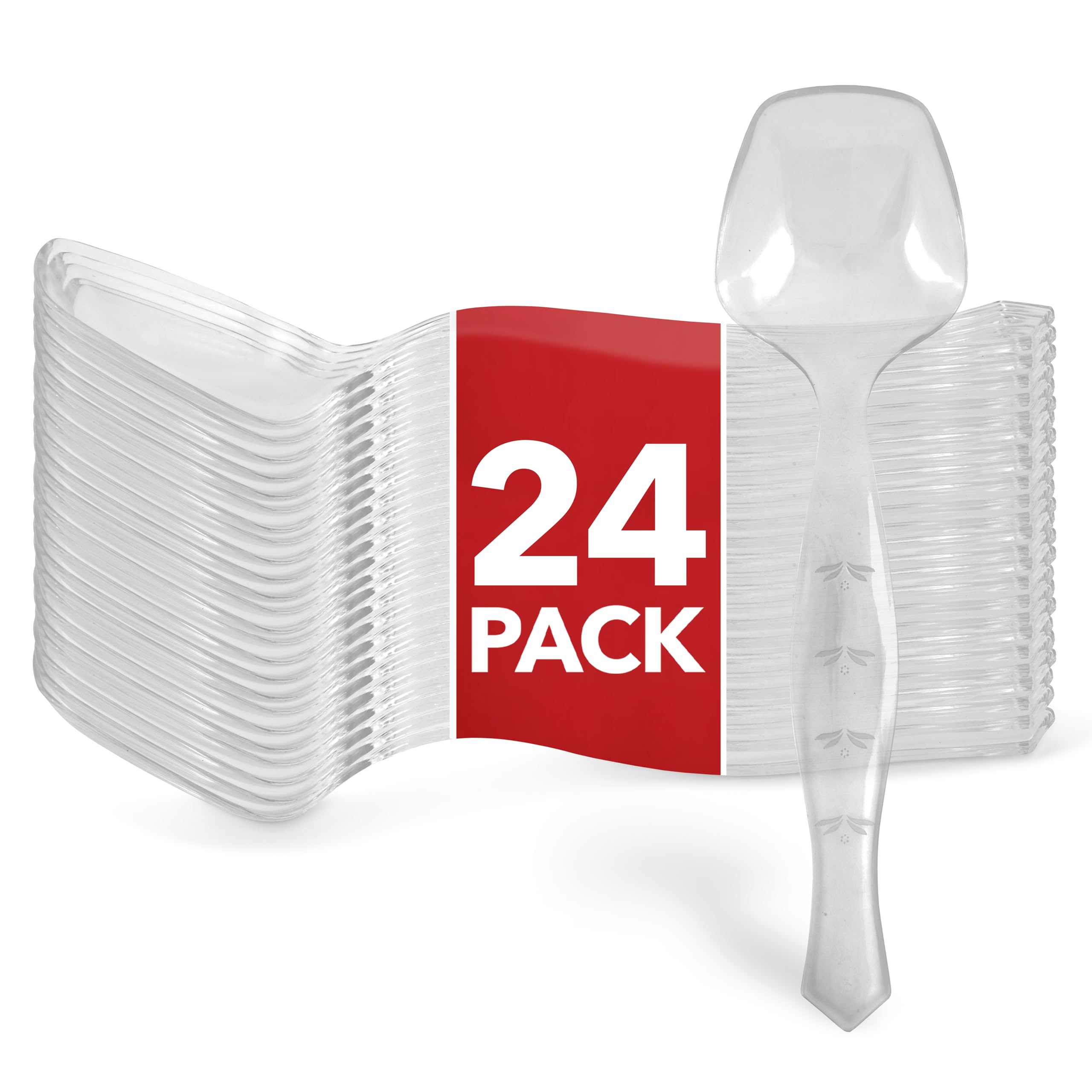 Foto 1 | Utensilios Desechables De Plástico Transparente Para Servir, 24 Piezas, Stock Your Home - Venta Internacional.