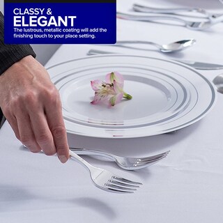 Foto 5 | Juego De Cubiertos Desechables Stock Your Home, 75 Piezas, Color Plateado - Venta Internacional.