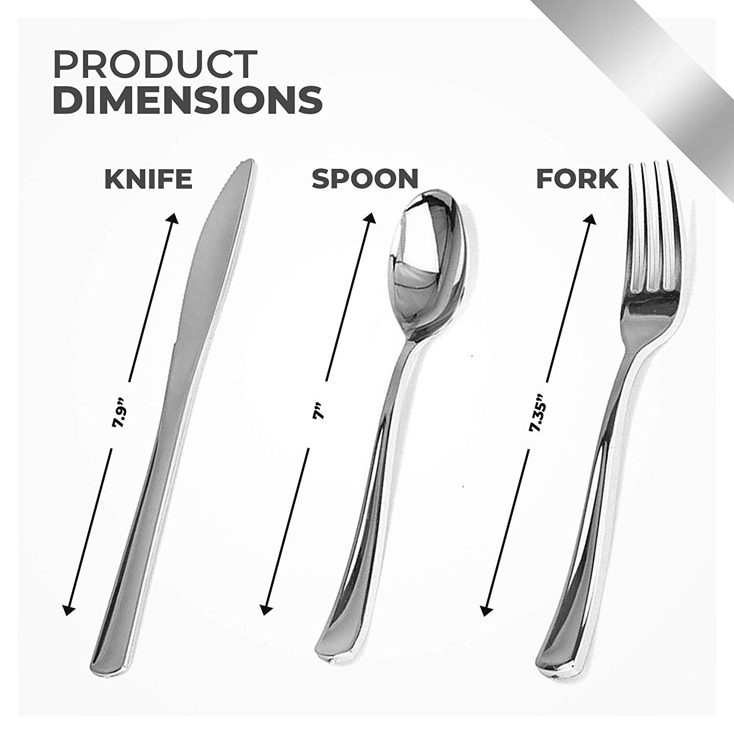 Foto 6 pulgar | Cucharas Desechables De Plástico Stock Your Home 125 Silver (sin Bpa) - Venta Internacional.