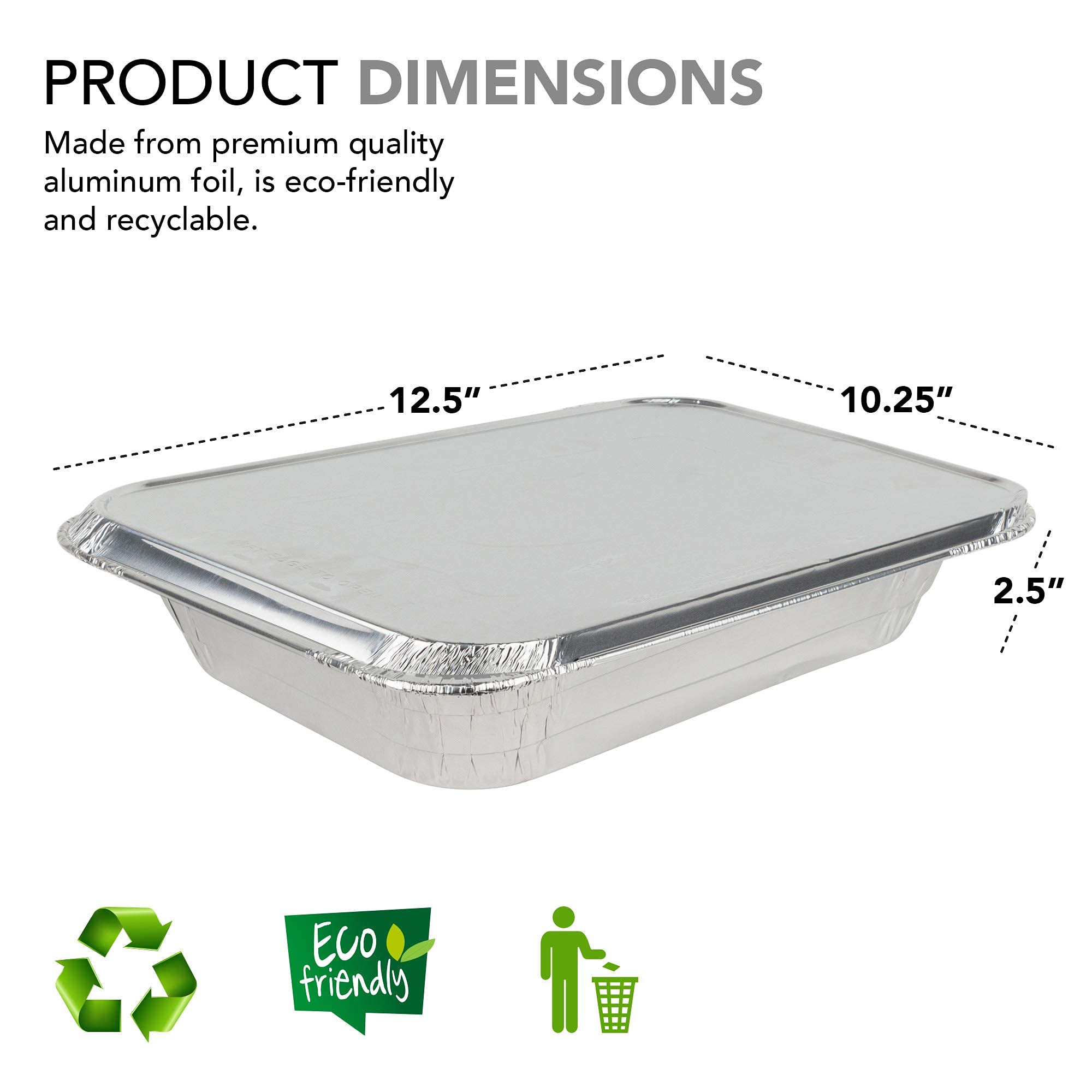 Foto 3 pulgar | Bandeja Desechable Stock Your Home, Paquete De 10 Sartenes De 9 X 13 Con Tapa - Venta Internacional.