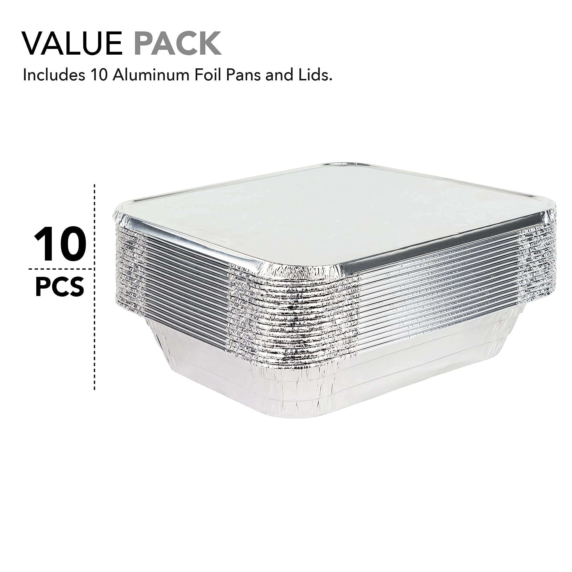 Foto 4 pulgar | Bandeja Desechable Stock Your Home, Paquete De 10 Sartenes De 9 X 13 Con Tapa - Venta Internacional.