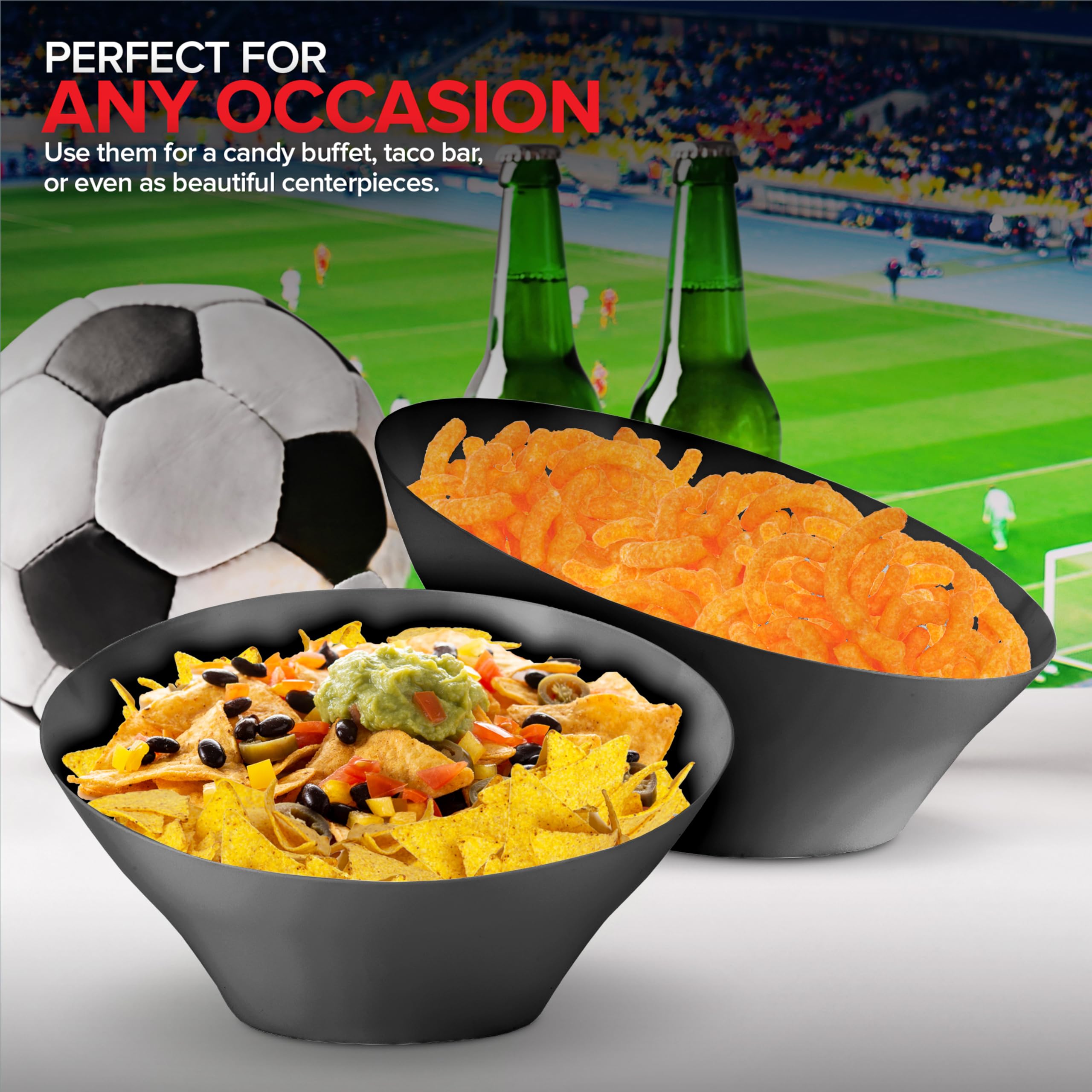 Foto 6 | Cuencos Para Servir Stock Your Home De Plástico Negro De 1600 Ml (paquete De 4) - Venta Internacional.