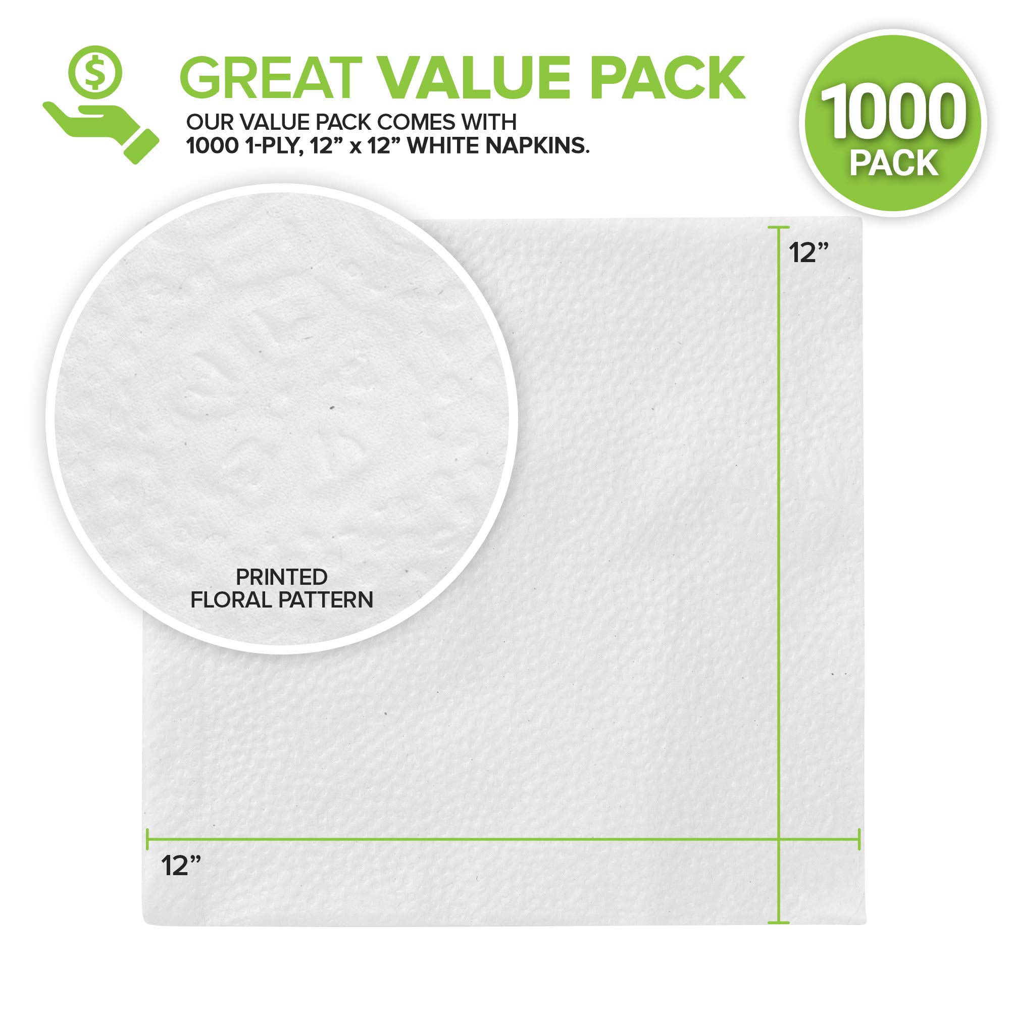 Foto 3 pulgar | Servilletas Desechables Stock Your Home De 30 Cm, 1 Capa, Color Blanco, Paquete De 1000 - Venta Internacional.