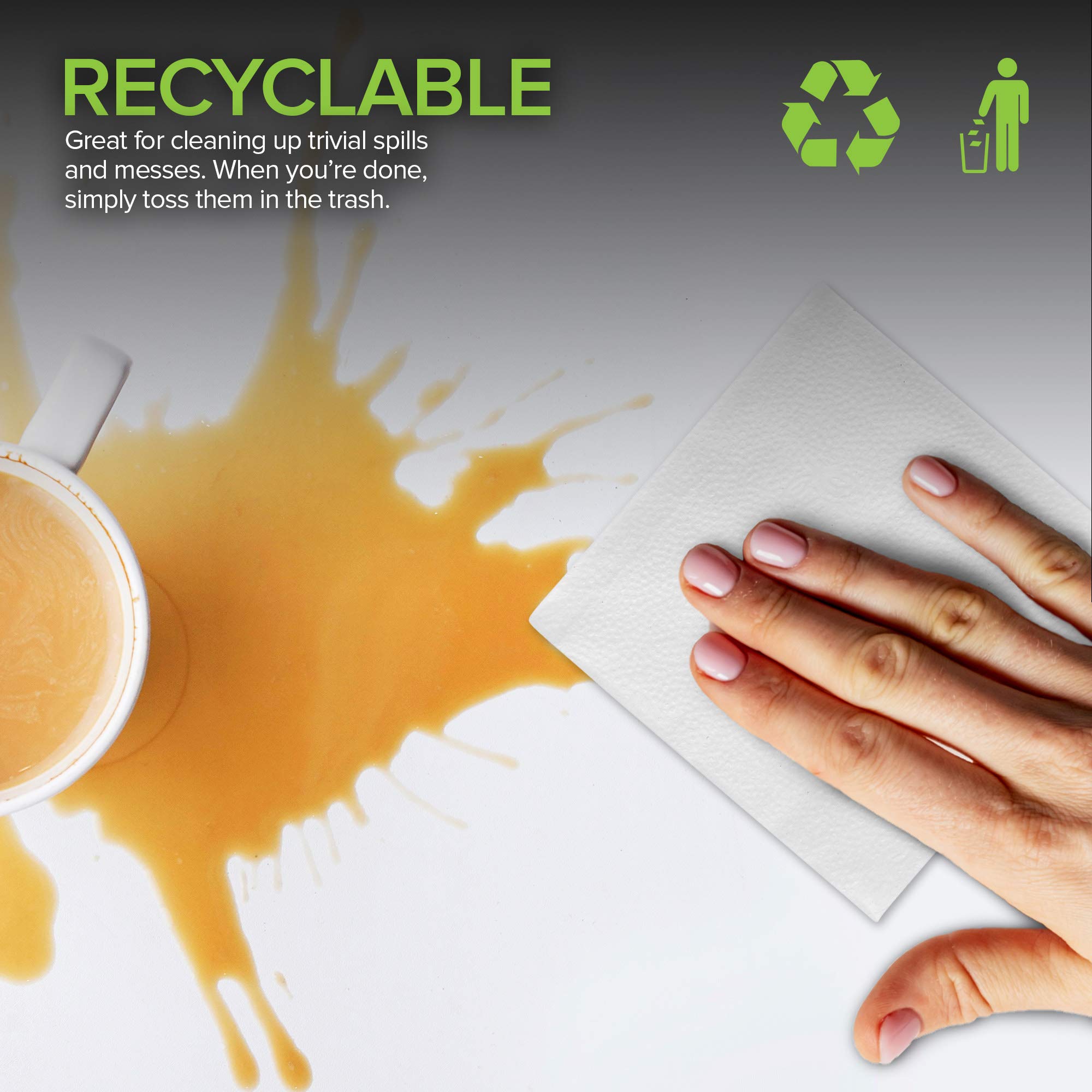 Foto 3 | Servilletas Desechables Stock Your Home De 30 Cm, 1 Capa, Color Blanco, Paquete De 1000 - Venta Internacional.
