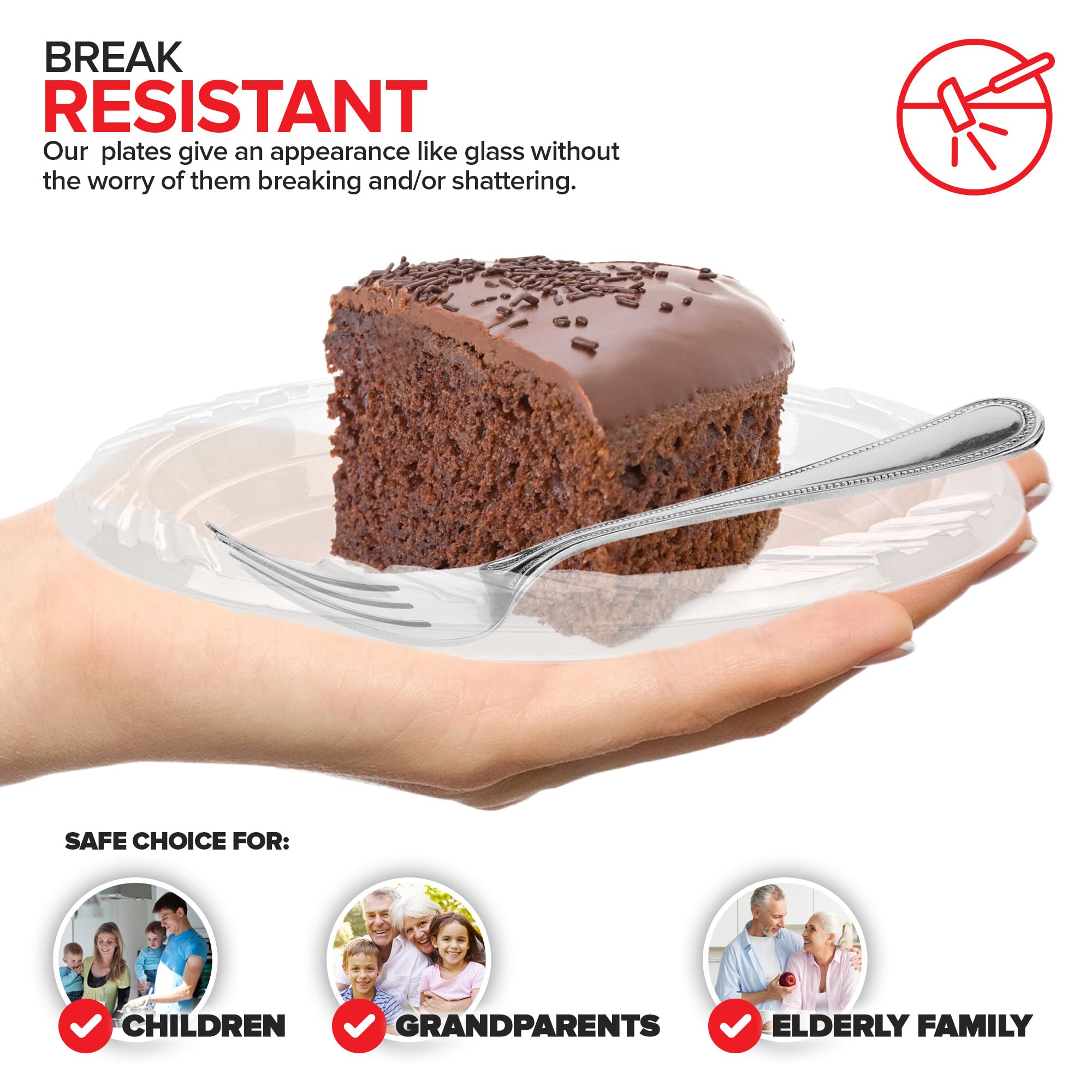 Foto 4 pulgar | Platos De Postre Stock Your Home, Plástico Transparente, 15 Cm, Paquete De 120 - Venta Internacional.