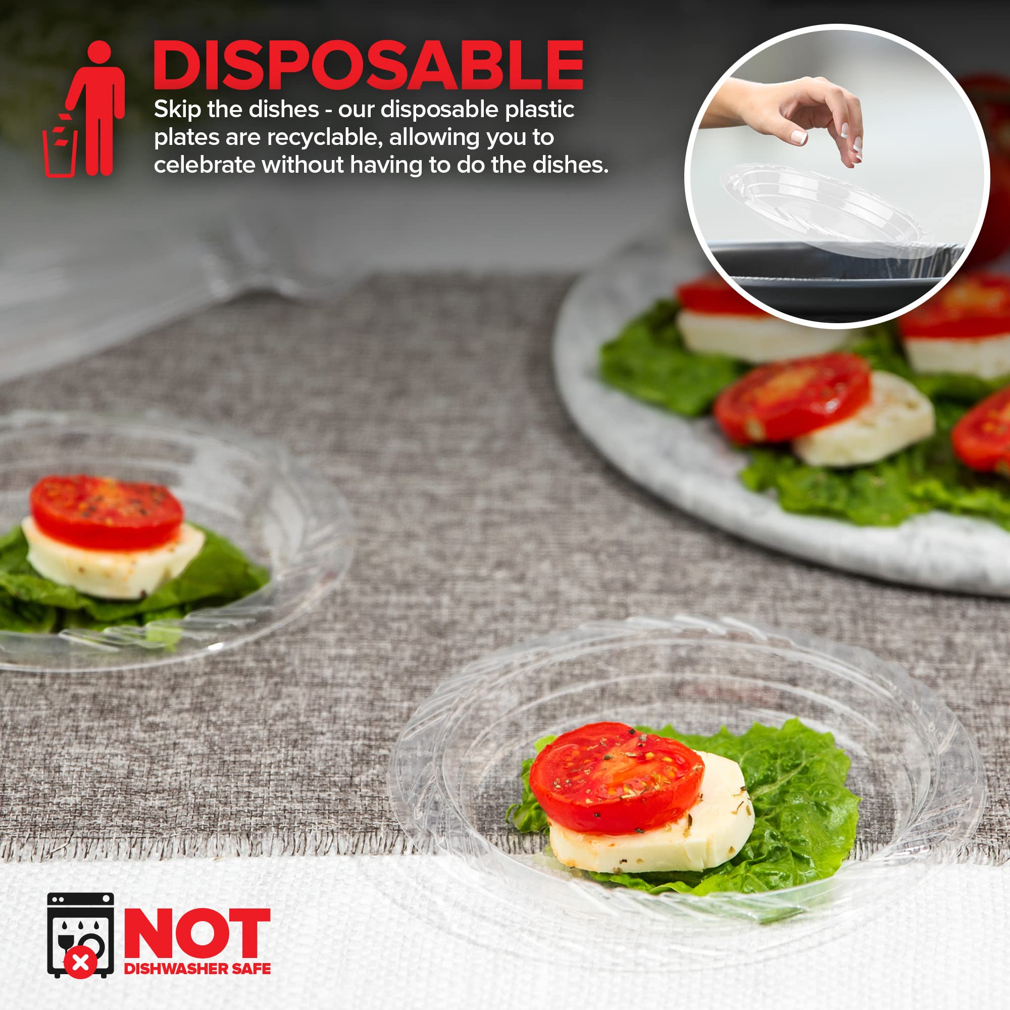 Foto 6 | Platos De Postre Stock Your Home, Plástico Transparente, 15 Cm, Paquete De 120 - Venta Internacional.