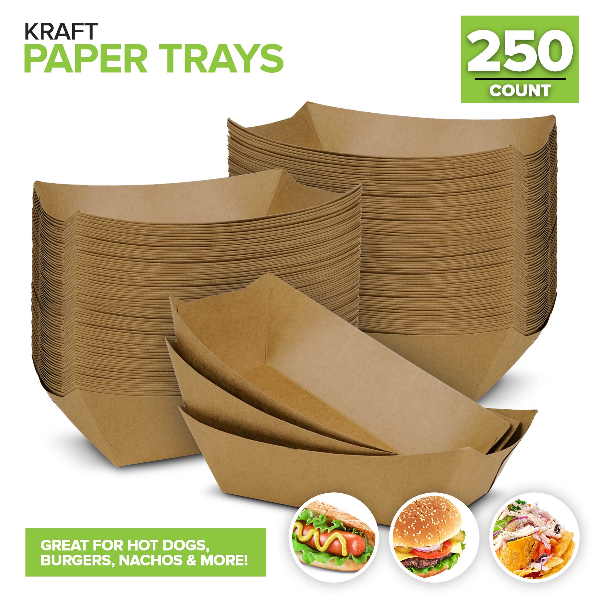 Foto 3 pulgar | Bandejas De Comida Stock Your Home, Papel Kraft Marrón Desechable De 3 Libras - Venta Internacional.