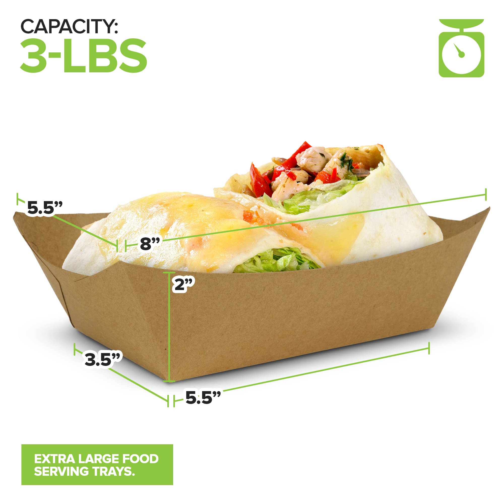 Foto 4 pulgar | Bandejas De Comida Stock Your Home, Papel Kraft Marrón Desechable De 3 Libras - Venta Internacional.