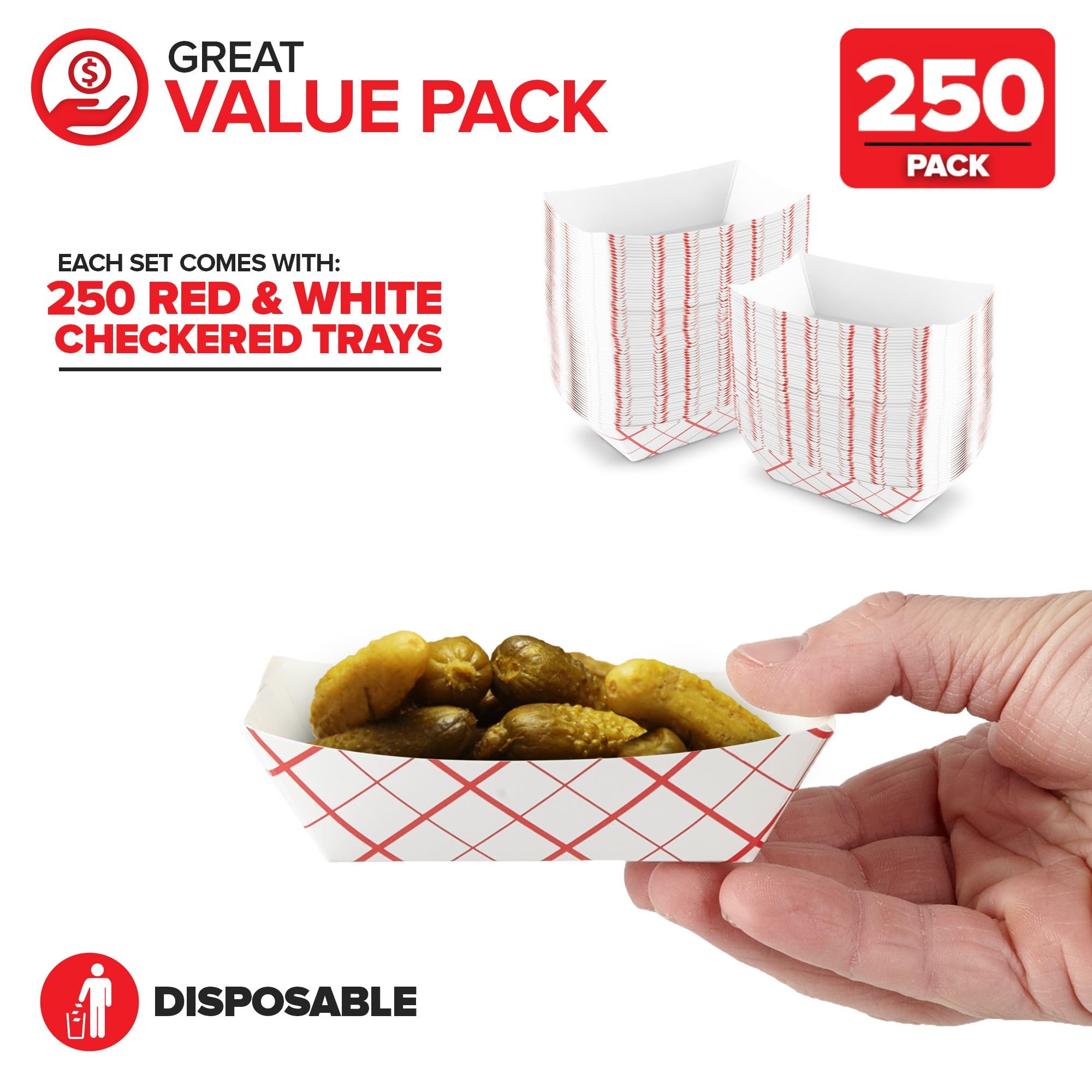 Foto 3 pulgar | Minibandeja de Papel para Comida Stock Your Home a Cuadros 250 Piezas - Venta Internacional