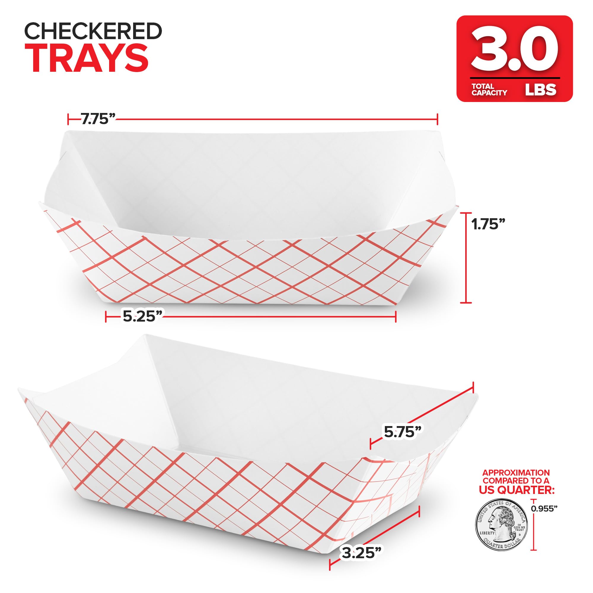 Foto 4 pulgar | Bandeja de Papel para Comida Stock Your Home a Cuadros 100 Piezas - Venta Internacional
