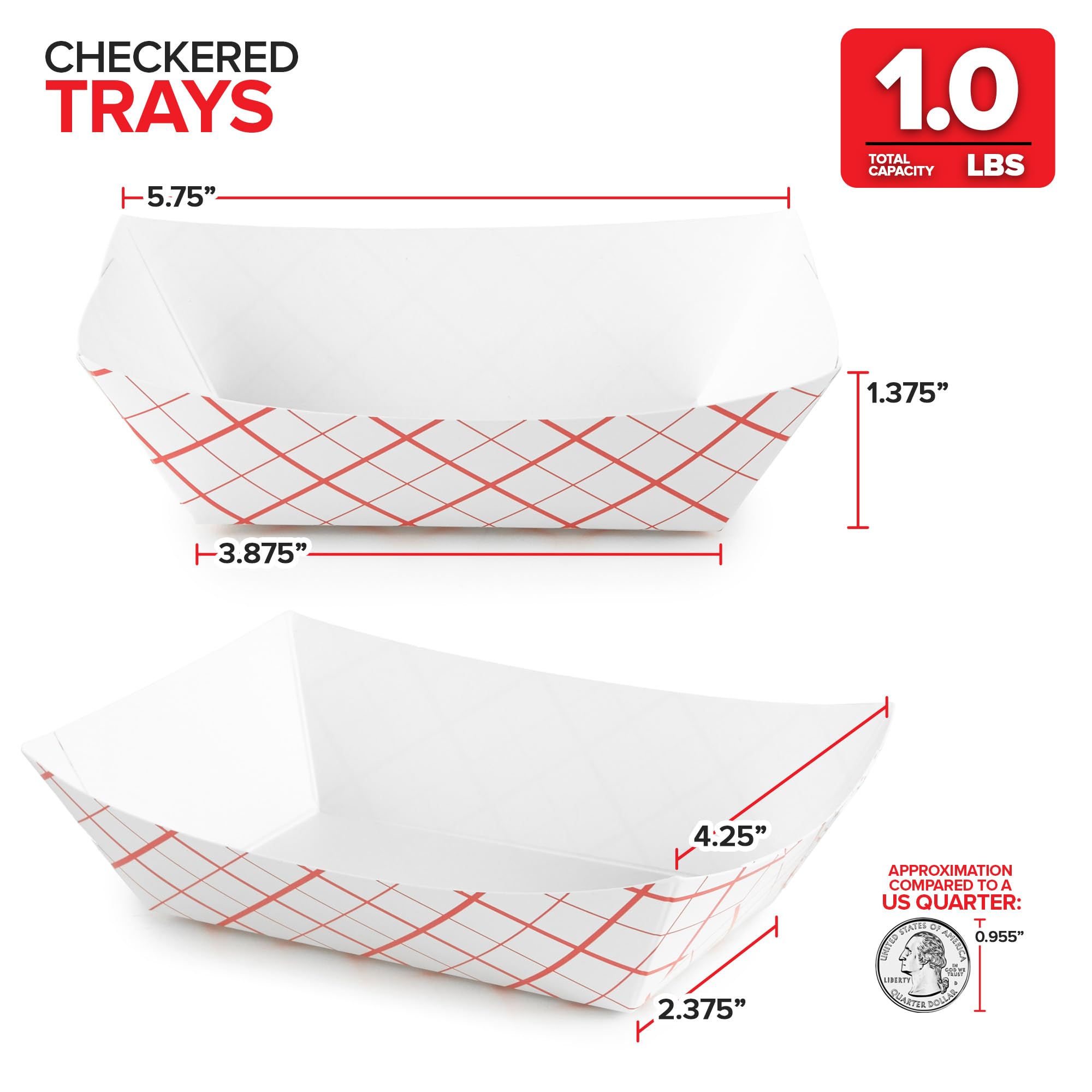Foto 3 | Bandejas de Papel para Comida Stock Your Home a Cuadros 250 Piezas - Venta Internacional
