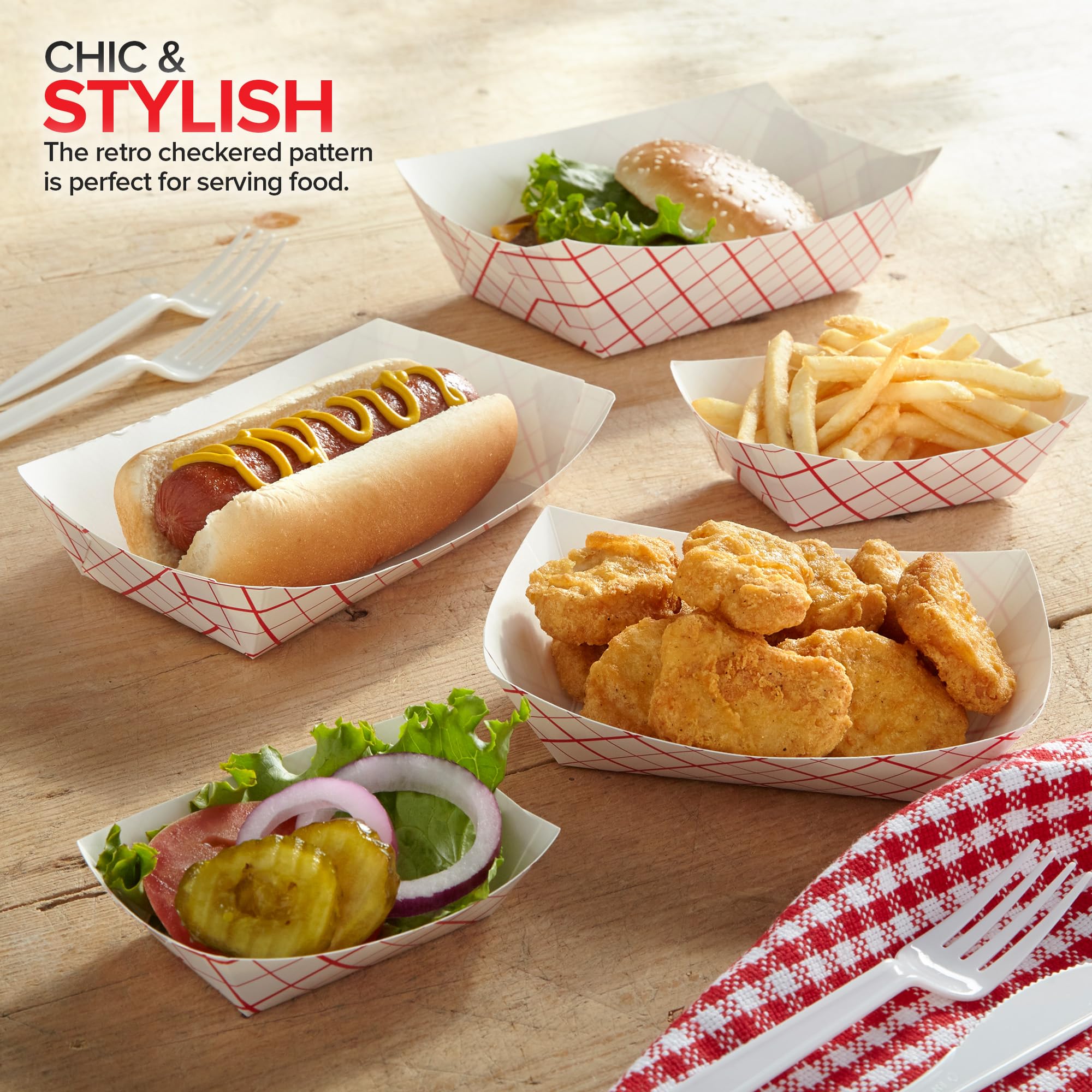 Foto 7 | Bandejas de Papel para Comida Stock Your Home a Cuadros 250 Piezas - Venta Internacional