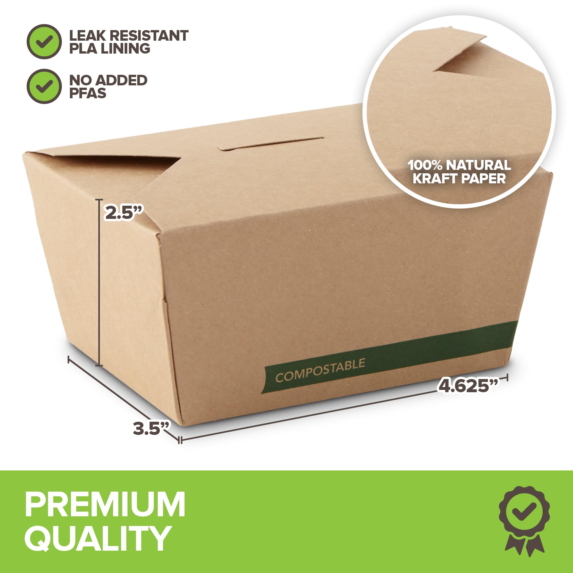 Foto 4 pulgar | (juego De 50) Recipientes Compostables Para Comida Para Llevar, 900 Ml - Venta Internacional.