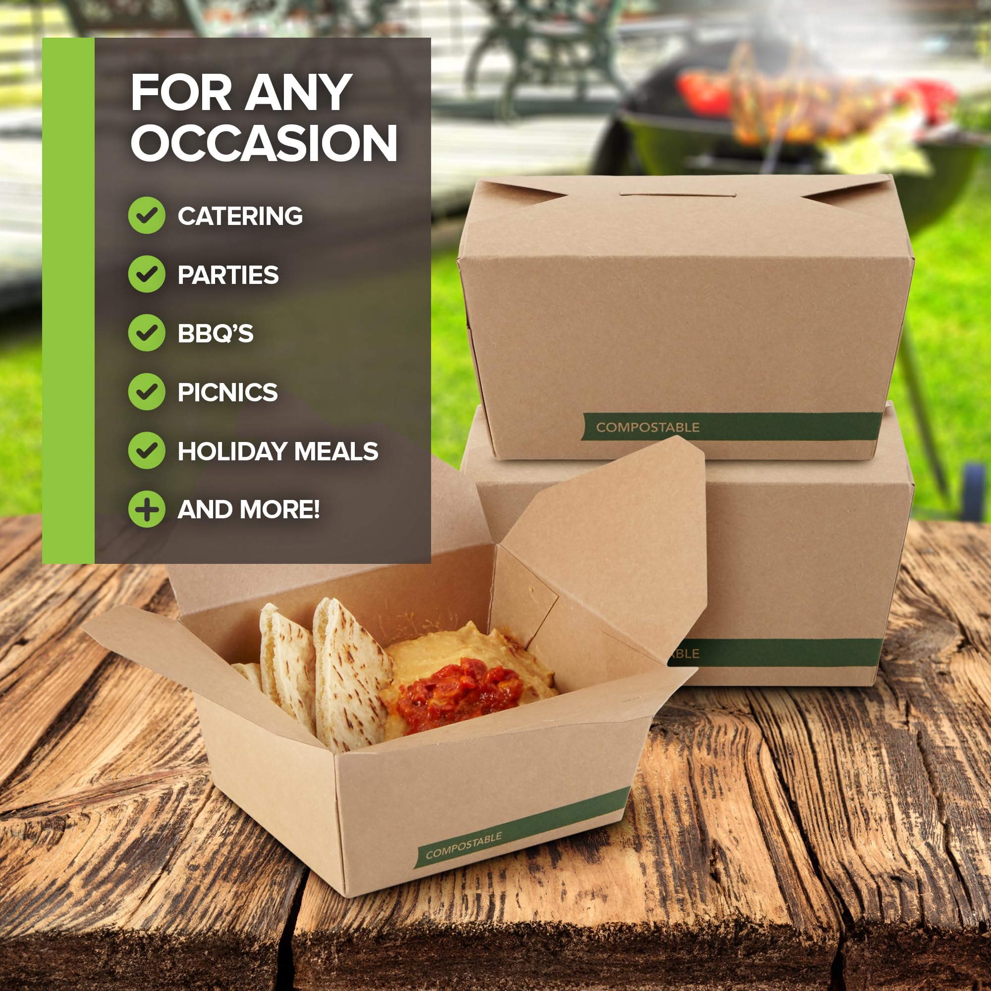 Foto 8 pulgar | (juego De 50) Recipientes Compostables Para Comida Para Llevar, 900 Ml - Venta Internacional.