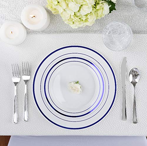 Foto 3 | Juego De Platos De Plástico Stock Your Home, 125 Piezas, Color Blanco/azul - Venta Internacional.