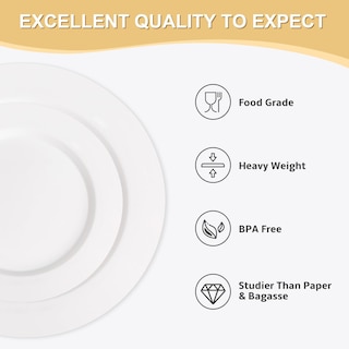 Foto 3 | Platos De Plástico Aozita 200 Unidades 100 Platos Para Cenar Y 100 Platos Para Ensalada - Venta Internacional.