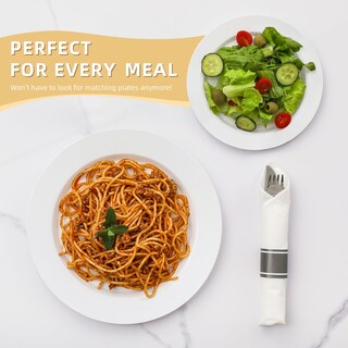 Foto 4 | Platos De Plástico Aozita 200 Unidades 100 Platos Para Cenar Y 100 Platos Para Ensalada - Venta Internacional.